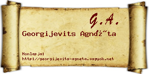 Georgijevits Agnéta névjegykártya